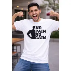 NEBULA - Polo Hombre No Pain No Gain - Blanco
