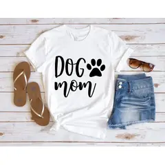 NEBULA - Polo Mujer DOG MOM - Blanco
