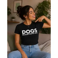 NEBULA - Polo Mujer DOGS - Negro