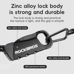 Rockbros - Cadena Candado Antirrobo para casco de bicicleta, maleta, Scooter Eléctrico