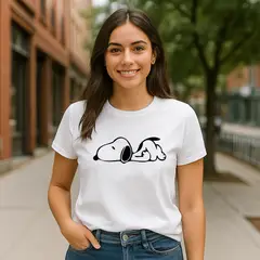 NEBULA - Polo Mujer Snoopy durmiendo - Blanco