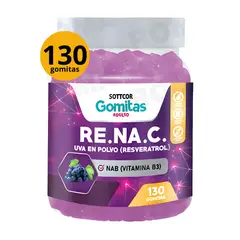 SOTTCOR LABS - RE.NA.C UVA EN POLVO (RESVERATROL) CON VITAMINA B3 – SOTTCOR 150 GOMITAS