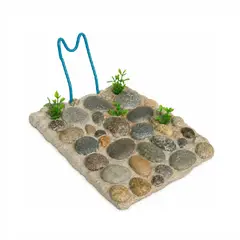 GENERICO - Plataforma Rampa Rústica Mediana De Piedras Para Tortuguero