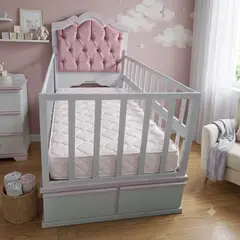 GENERICO - CAMA CORRAL DE PLAZA Y MEDIA ROSADO BEBE