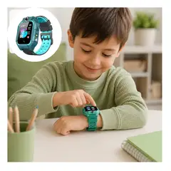 GENERICO - Smartwatch Infantil verde con GPS y Llamadas + Chip Compatible Reloj Inteligente para Niños con Cámara y Botón SOS