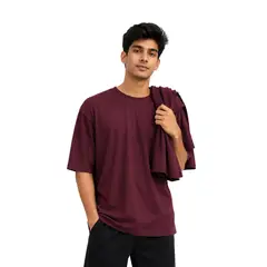 GENERICO - Duopack Polo Oversize de Algodón Basico color Vino