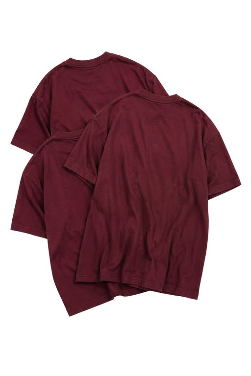 TRIPACK POLOS UNISEX OVERSIZE BASICO VINO
