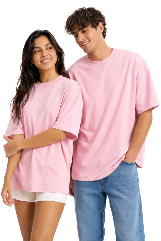DUOPACK POLO OVERSIZE UNISEX BASICO ROSADO CLARO