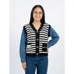 PEACE AND LOVE - Chompa de Hilo Con Mangas Jean Modelo Coreano Importado