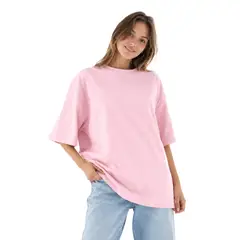 GENERICO - Polo Oversize Basico Algodon Mujer Rosado Claro
