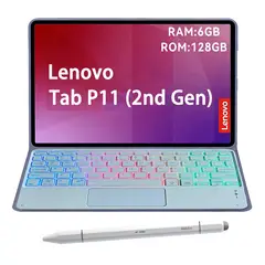 LENOVO - Tablet Tab P11 2nd Gen 6GB+128GB 11.5 Gris+ Teclado Púrpura retroiluminado en color+Lápiz