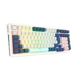 REDRAGON - Teclado Gamer EISA K686-RGB-PRO Wireless Español Aumento RGB WhiteBlue