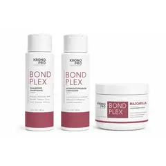 KRONO PRO - Bond Plex Kit Reparador Shampoo+Acondicionador+Mascarilla