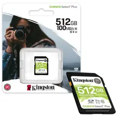 KINGSTON - Memoria Sd 512gb Para Cámara 100mbs U3 V30 Full Hd