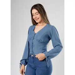 NANAMIKA JEANS - Blusa Jean Tencel Manga Larga Mujer Hary
