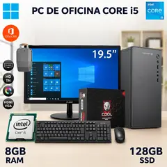 INTEL - Computadora de Oficina Core I5 8GB Ram 128GB SSD + MONITOR.