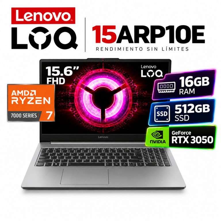 LOQ 15ARP10E Ryzen 7-7735HS, 16GB RAM, 512GB SSD, RTX 3050 6