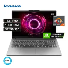LENOVO - LOQ 15ARP10E Ryzen 7-7735HS, 16GB RAM, 512GB SSD, RTX 3050 6GB, 15.6″ FHD, Windows 11