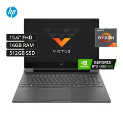 HP - Victus 15-fb3022la Ryzen 7-7445HS, 16GB RAM, 512GB SSD, RTX 4050 6GB, 15.6″ FHD