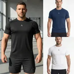 ALPHA FIT - Pack de 3 polos deportivos - Polo de compresion - Ropa gym - Alphafit