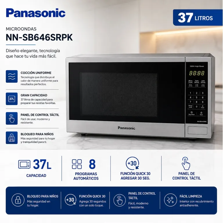 Horno Microondas NN-SB646SRPK 37L Silver