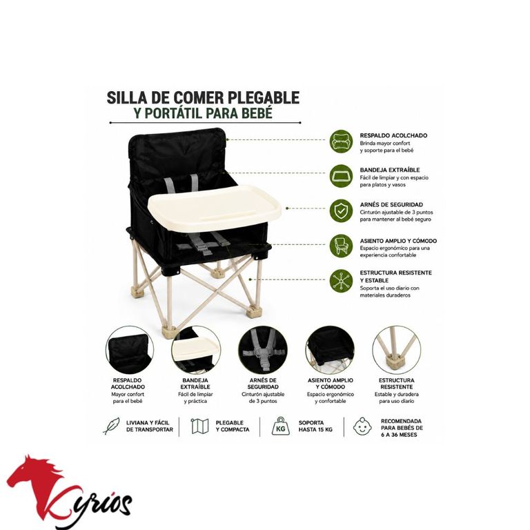 Silla plegable de comer para bebe