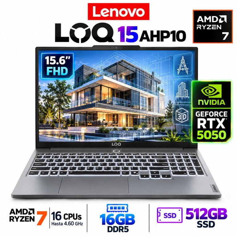 LOQ 15AHP10 83JG007VLM Ryzen 7-250, 16GB RAM, 512GB SSD, RTX 5050 8GB, 15.6″ FHD