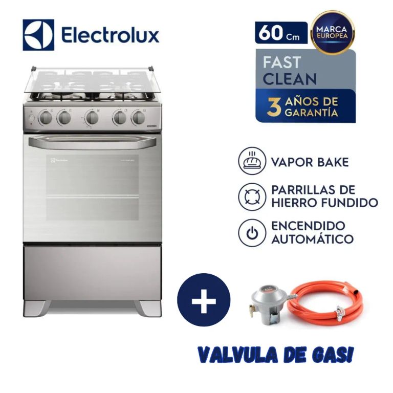 COCINA 4 QUEMADORES 60CM FE4GMR + Valvula de Gas