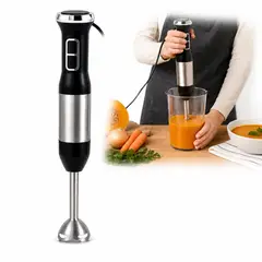 GENERICO - Licuadora de Mano de Inmersión 600W Batidora AL-6603 Cuchillas de Acero Inox