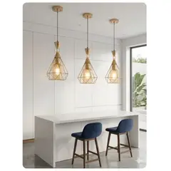 CEMLIGHTING - Lampara diamante dorado plus incluye foco