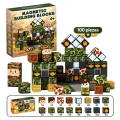 GENERICO - Bloques Magnéticos Minecraft Ejercito Soldado Led 100pcs