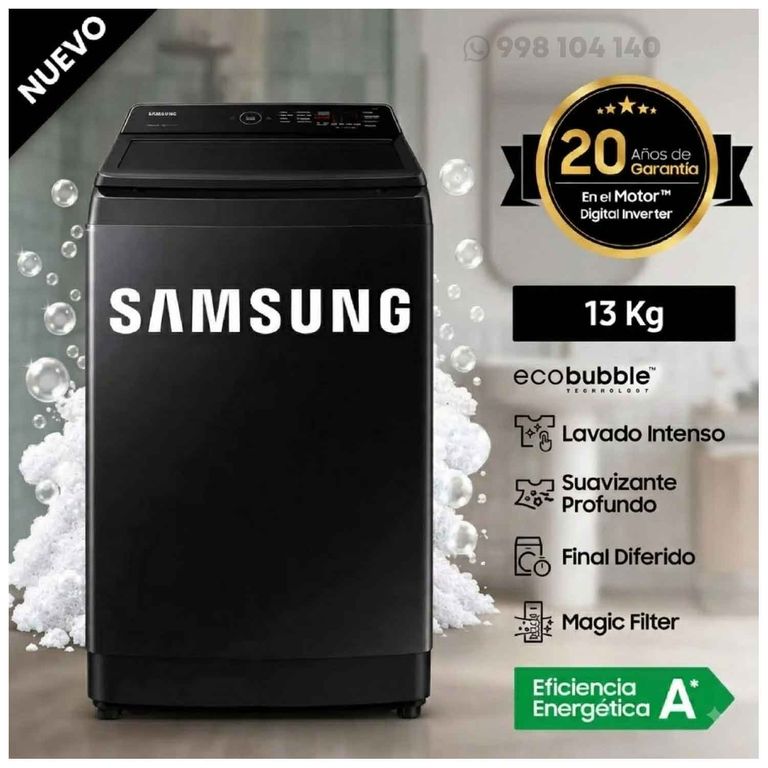 Lavadora 13 Kg Carga Superior WA13CG5441BV - Modelo Nuevo