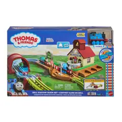THOMAS & FRIENDS - Tren Bell Station de Fisher-Price con locomotora Thomas de empuje y vías