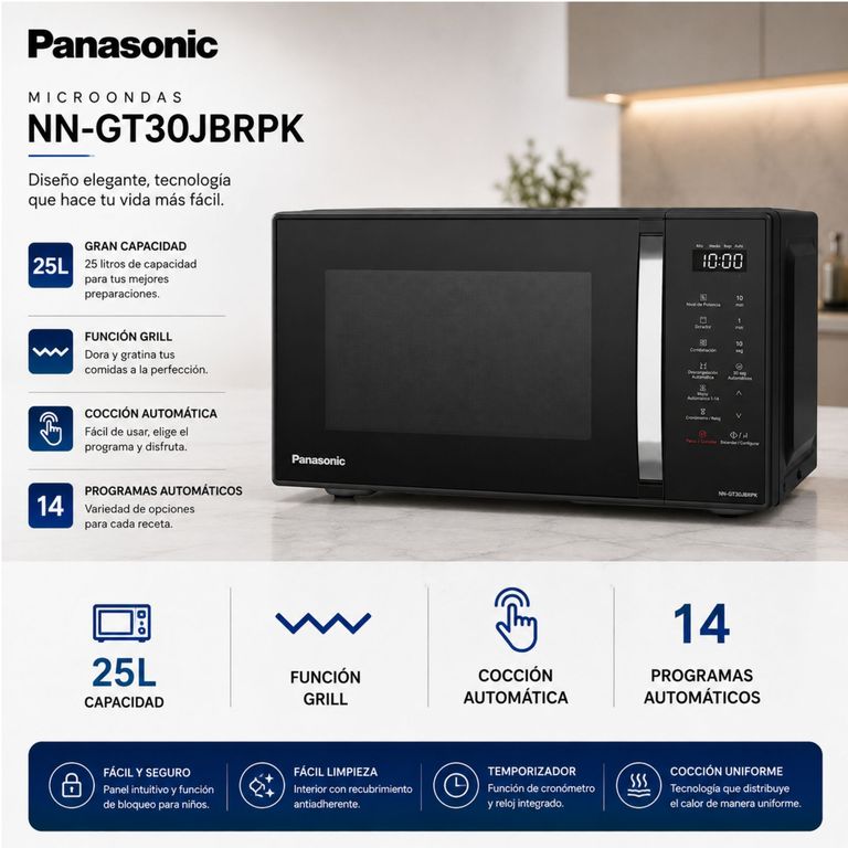 Horno Microondas NN-GT34QBRPK Digital Negro