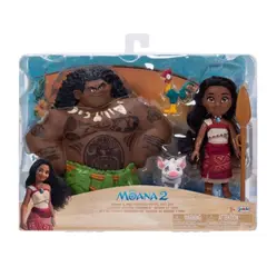 DISNEY CLASICOS - Playset Muñeca Moana 2 Maui HeiHei y Pua