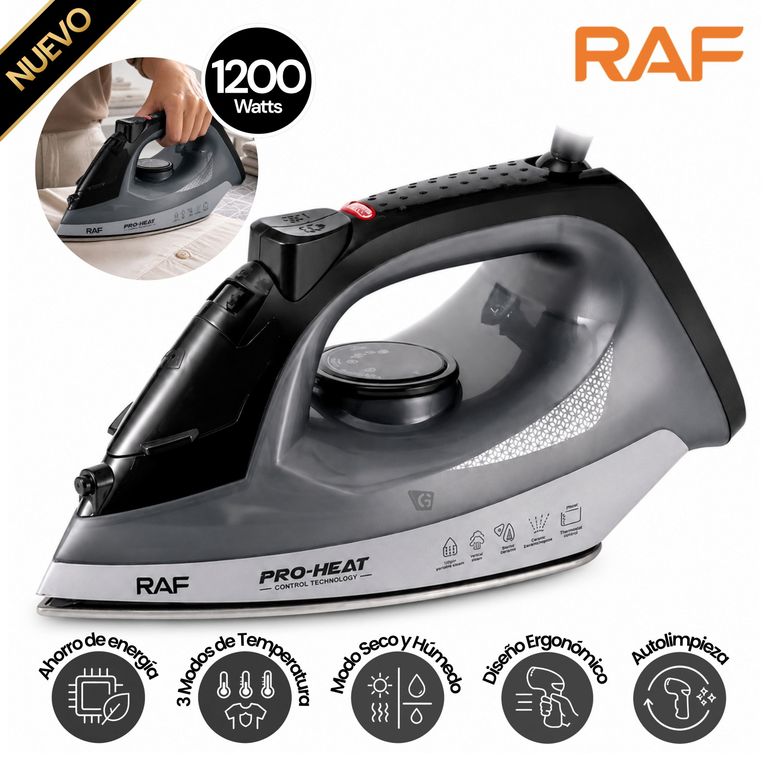 Plancha A Vapor Raf Negro R.1029D