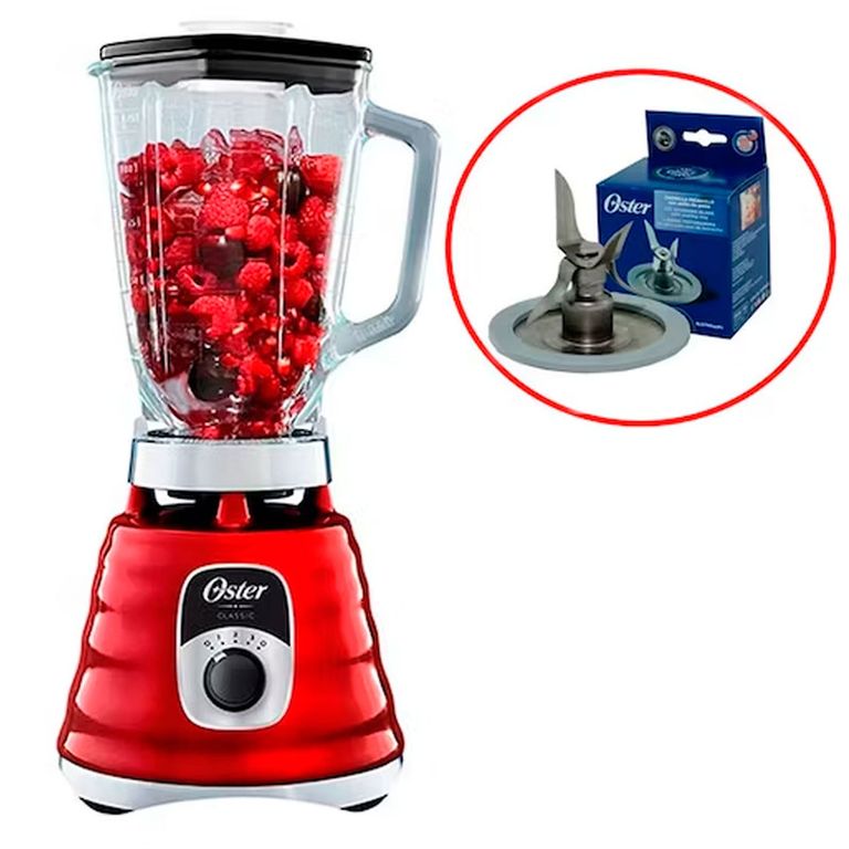 LICUADORA CLASICA 3 VELOCIDADES 1000W ROJA - BLST4126R + CUCHILLA