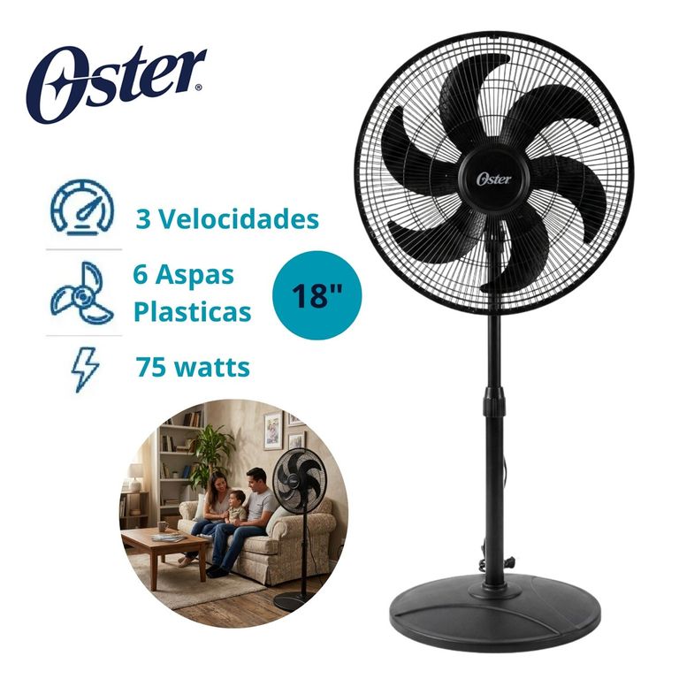 Ventilador de 75 Watts 18" y 3 Velocidades