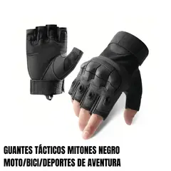 GENERICO - GUANTES MITONES TÁCTICOS PARA MOTO NEGRO