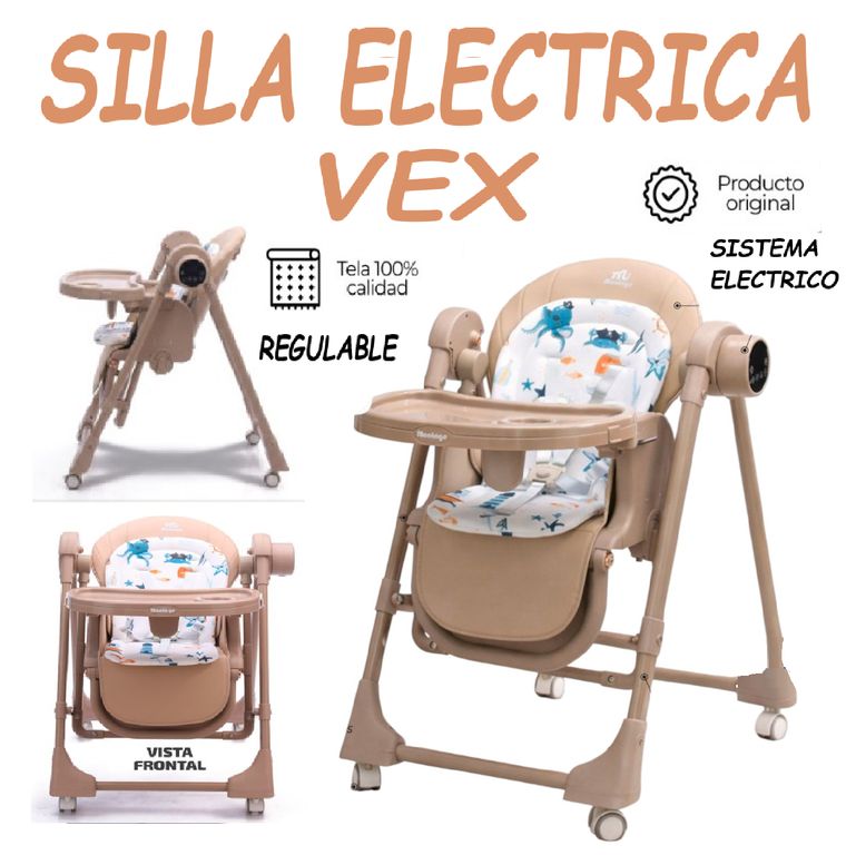 Nueva Silla de Comer Graduable Electrica Vex -Beige