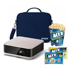 EPSON - Proyector Smart Lifestudio Pop EF-61 Rosado + Maletín + Pop Corn