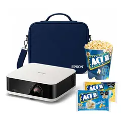 EPSON - Proyector Smart Lifestudio Pop EF-61 Blanco + Maletín + Pop Corn
