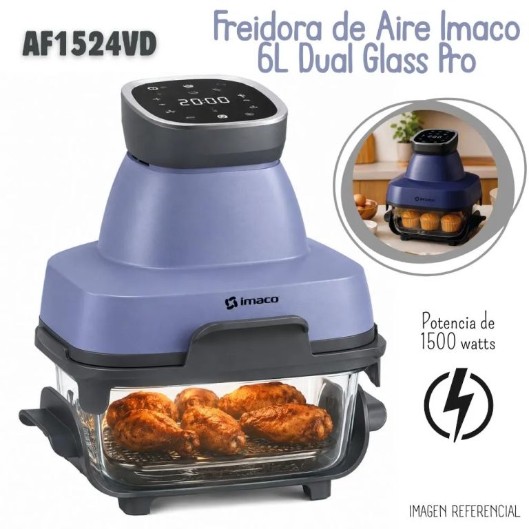 Freidora de Aire Dual Glass Pro 6 L – AF1524VD