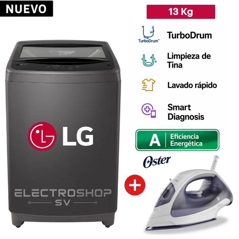 Lavadora Carga Superior 13kg WT13BVTB + Plancha Oster