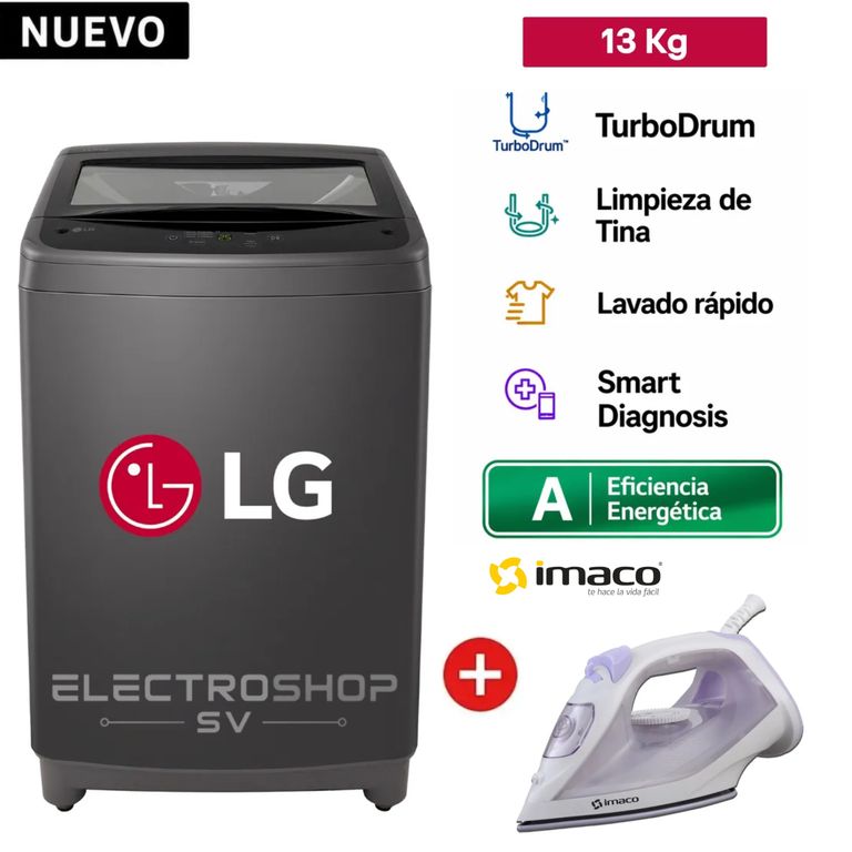 Lavadora Carga Superior 13kg WT13BVTB + Plancha Imaco