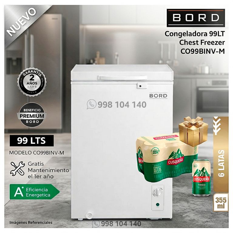 Congeladora 99LT Chest Freezer CO99BINV-M + Regalo