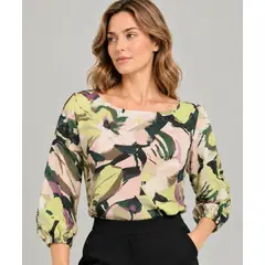 MARWAL - Blusa Manga 3/4 , Modelo Darsi , Tela Estampada , Marca .