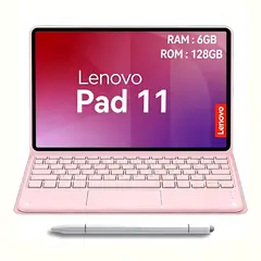 LENOVO - Tablet Pad 11 2025 6+128GB 11" WIFI 2.5K-Gris+Teclado Rosa+Lápiz táctil