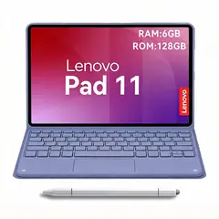LENOVO - Tablet Pad 11 2025 6+128GB 11" WIFI 2.5K-Gris+Teclado Morado+Lápiz táctil