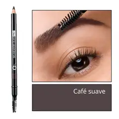 Esika - Delineador lápiz para cejas con cepillo color café suave marrón oscuro